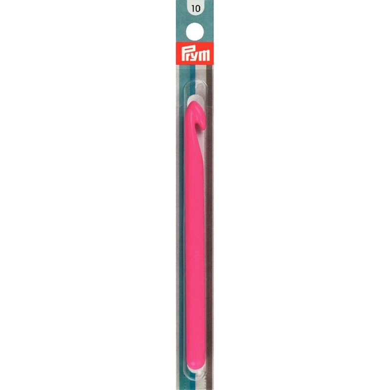 PRYM 10 mm 14 cm Plastic Crochet Hook For Wool, Pink –  218573