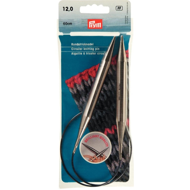 PRYM 12 mm 60 cm Brass Circular Knitting Needle – 212242