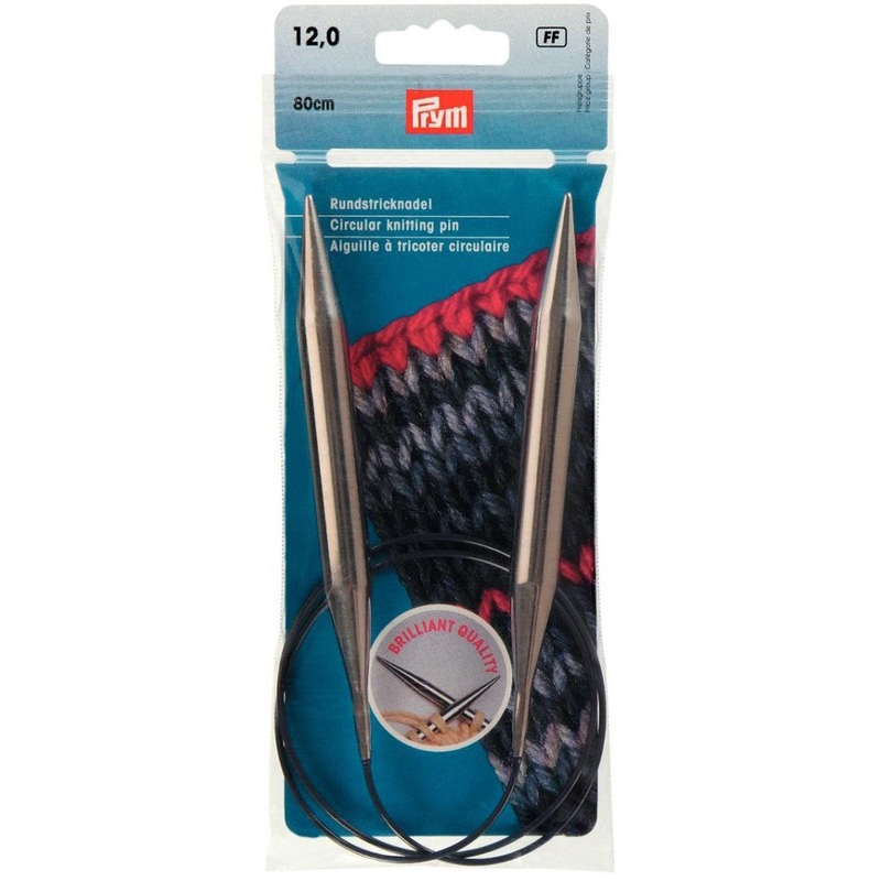 PRYM 12 mm 80 cm Brass Circular Knitting Needle – 212244