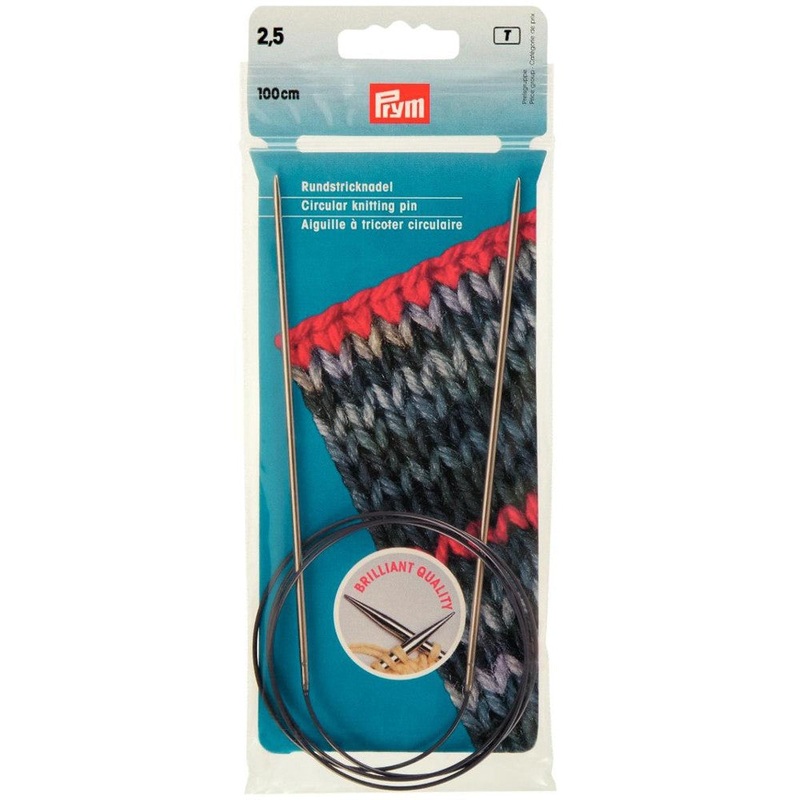 PRYM 2.5 mm 100 cm Brass Circular Knitting Needle – 21211