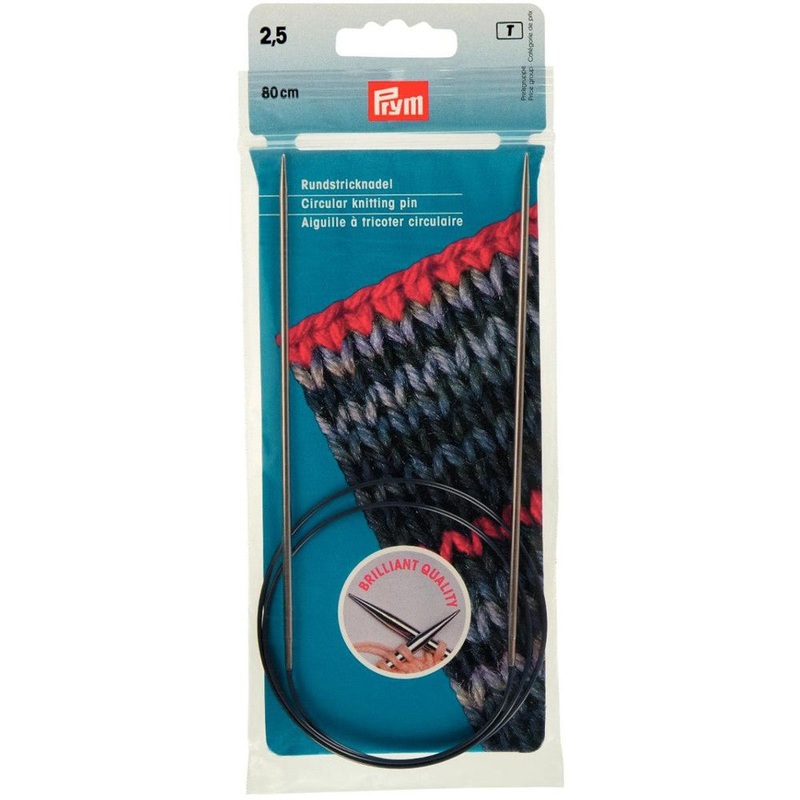 PRYM 2.5 mm 80 cm Brass Circular Knitting Needle – 212114