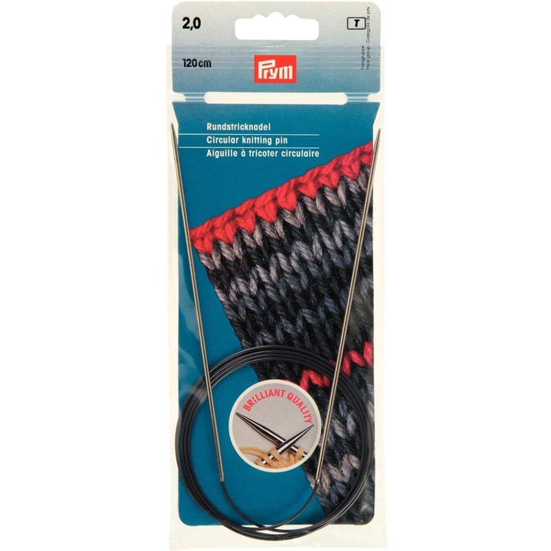 PRYM 2 mm 120 cm Brass Circular Knitting Needle – 212107