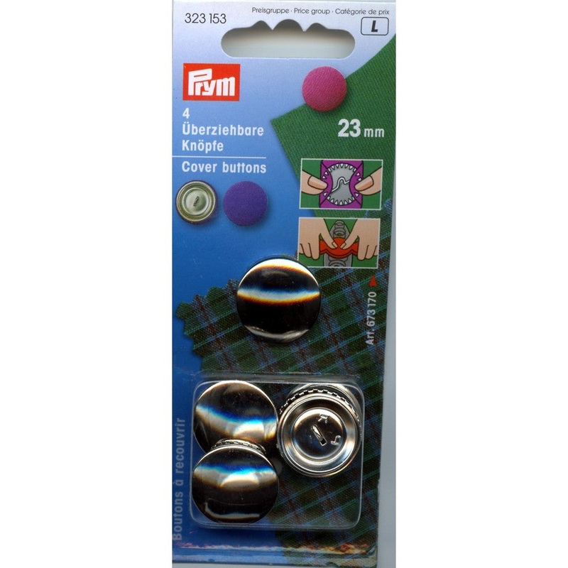 PRYM 23 mm Brass Cover Buttons Without Tool – 323153