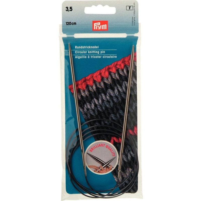 PRYM 3.5 mm 120 cm Brass Circular Knitting Needle – 21213