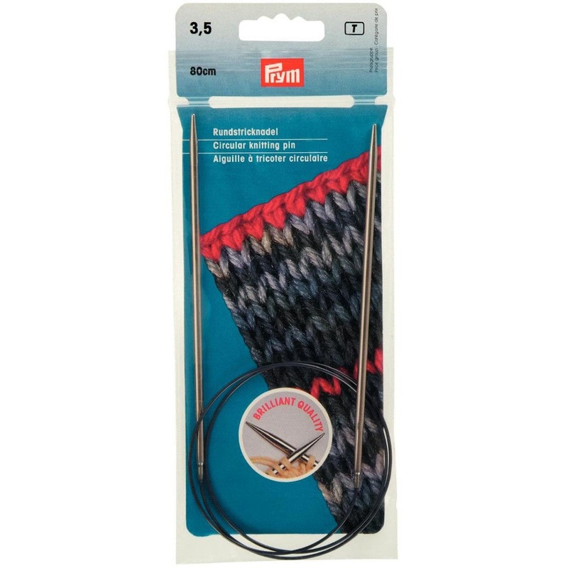 PRYM 3.5 mm 80 cm Brass Circular Knitting Needle – 212134
