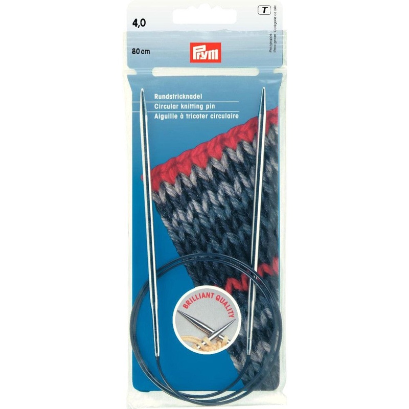 PRYM 4 mm 80 cm Brass Circular Knitting Needle – 212144