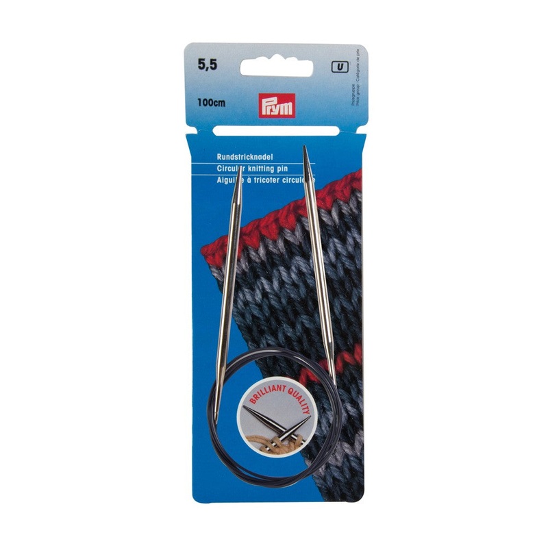 PRYM 5.5 mm 100 cm Brass Circular Knitting Needle – 21217