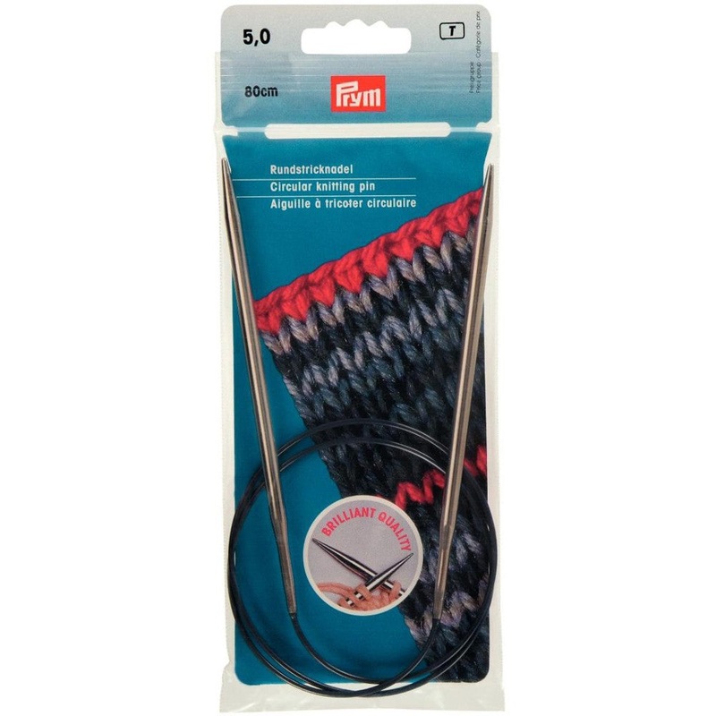 PRYM 5 mm 80 cm Brass Circular Knitting Needle – 212164