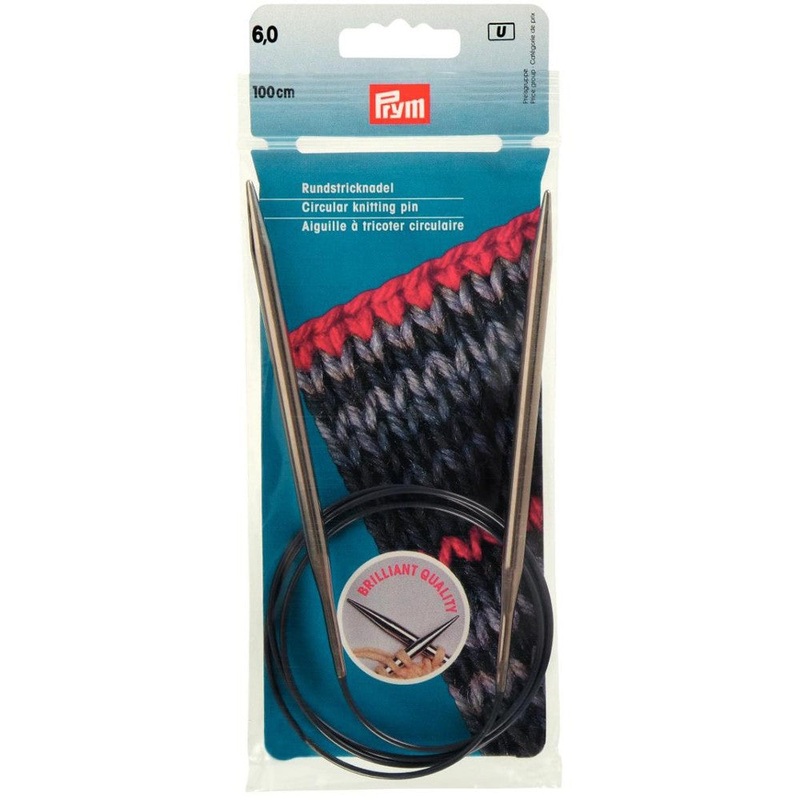 PRYM 6 mm 100 cm Brass Circular Knitting Needle  –  212186