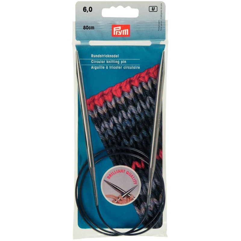 PRYM 6 mm 80 cm Brass Circular Knitting Needle –  212184