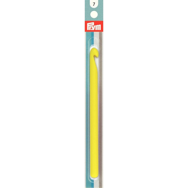PRYM 7 mm 14 cm Plastic Crochet Hook For Wool, Yellow –  218570