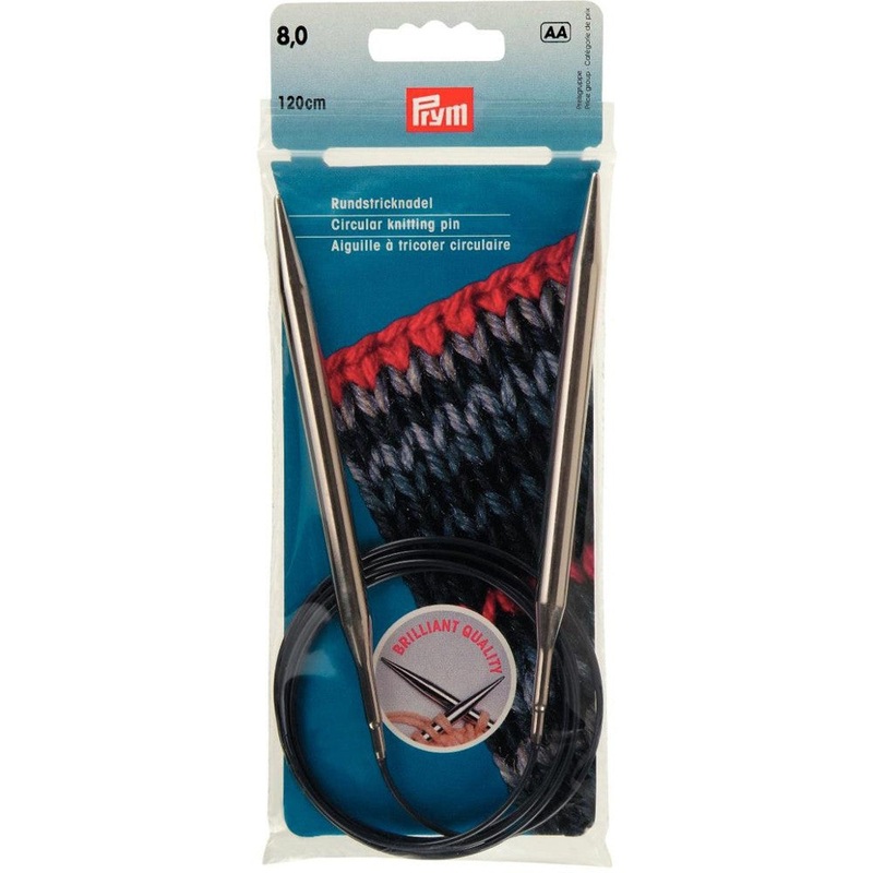 PRYM 8 mm 120 cm Brass Circular Knitting Needle – 212217