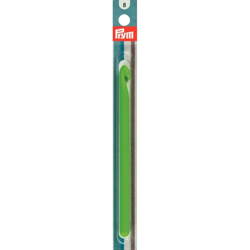 PRYM 8 mm 14 cm Plastic Crochet Hook For Wool, Green –  218571