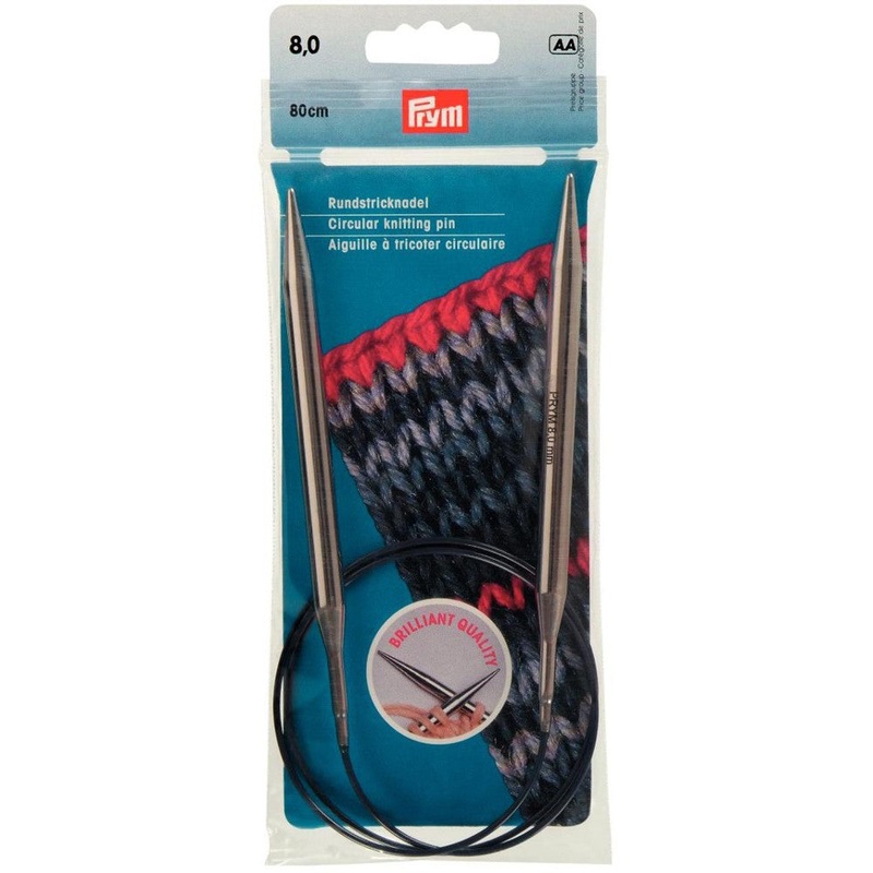 PRYM 8 mm 80 cm Brass Circular Knitting Needle – 212214