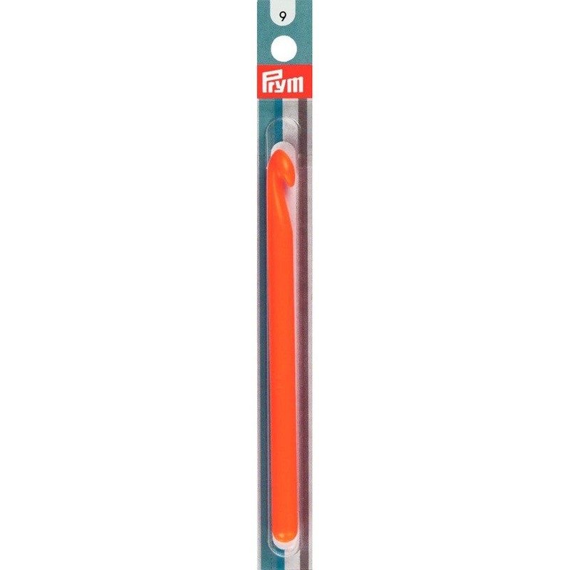 PRYM 9 mm 14 cm Plastic Crochet Hook For Wool, Orange –  218572