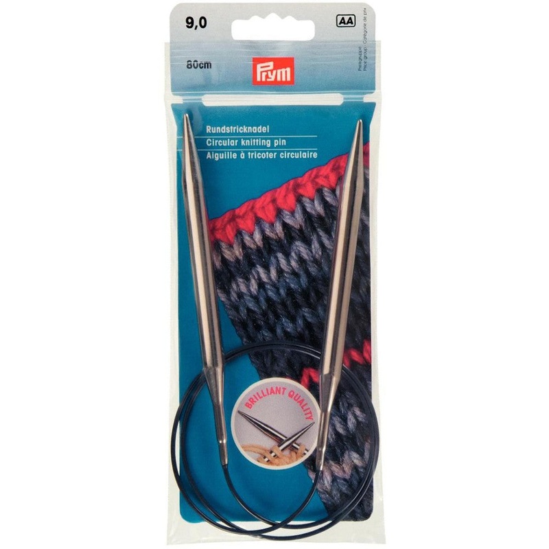 PRYM 9 mm 80 cm Brass Circular Knitting Needle – 212224