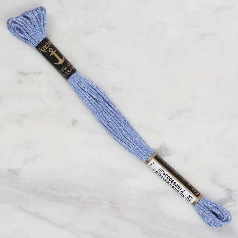 Anchor Stranded Mouline Embroidery Thread, 8m, Blue – 0121