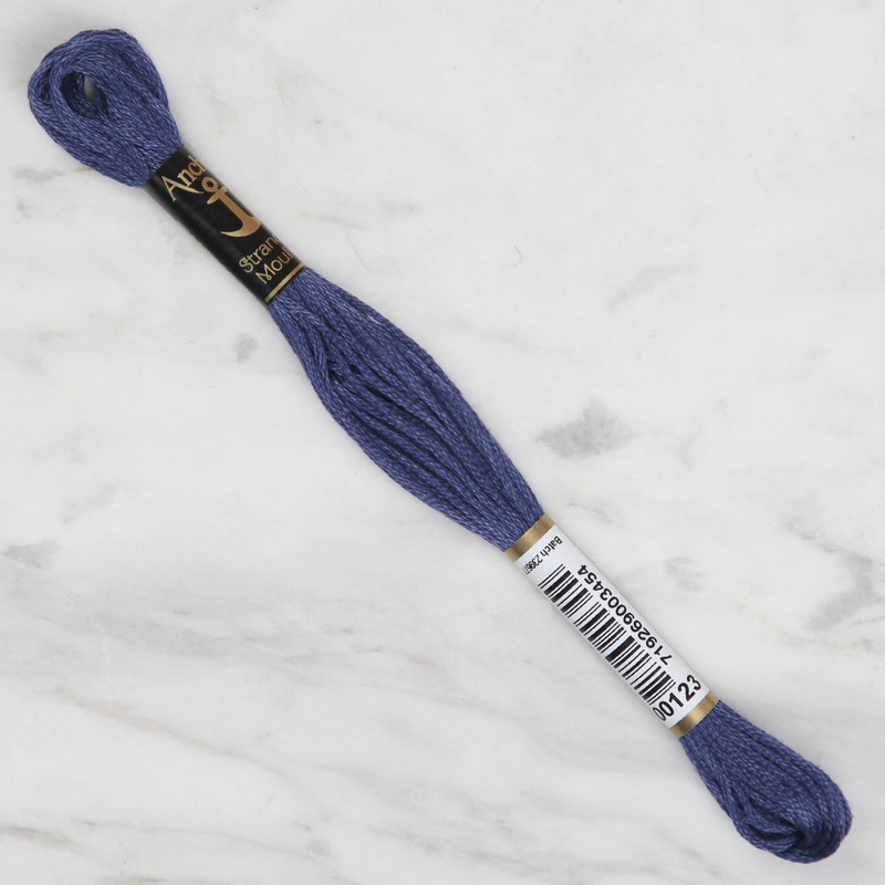 Anchor Stranded Mouline Embroidery Thread, 8m, Blue – 0123