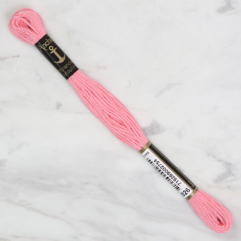 Anchor Stranded Mouline Embroidery Thread, 8m, Pink – 0026