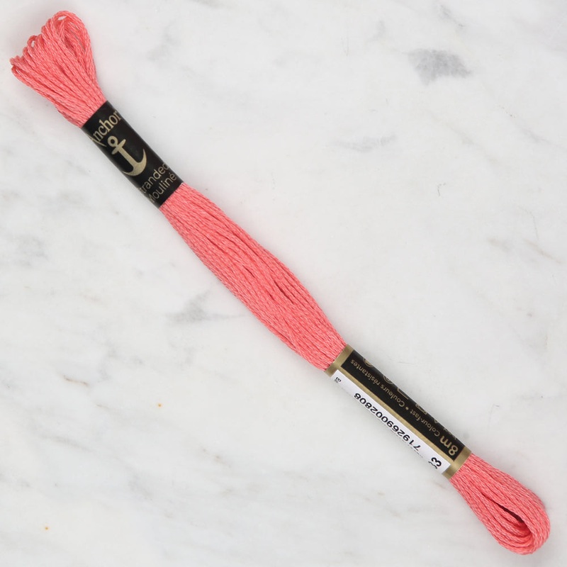 Anchor Stranded Mouline Embroidery Thread, 8m, Pink – 0033