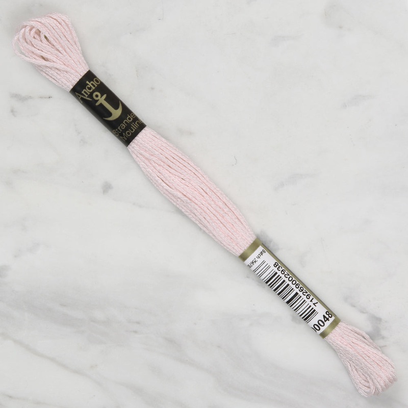 Anchor Stranded Mouline Embroidery Thread, 8m, Pink – 0048