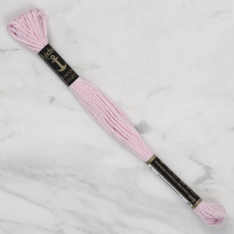 Anchor Stranded Mouline Embroidery Thread, 8m, Pink – 0049