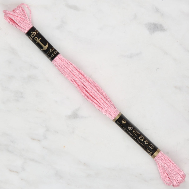 Anchor Stranded Mouline Embroidery Thread, 8m, Pink – 0050