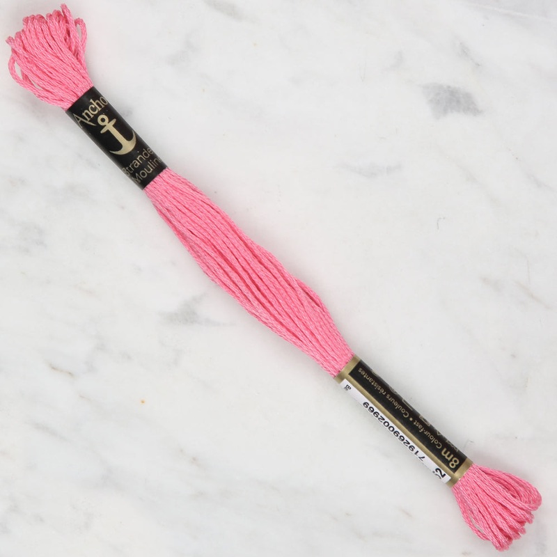 Anchor Stranded Mouline Embroidery Thread, 8m, Pink – 0052
