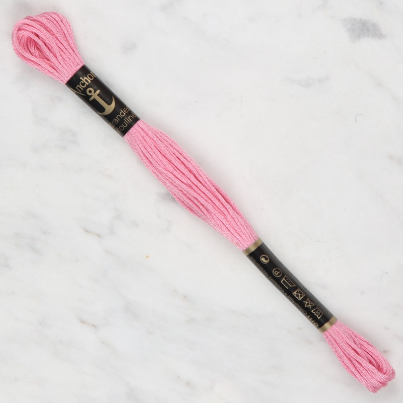 Anchor Stranded Mouline Embroidery Thread, 8m, Pink – 0055