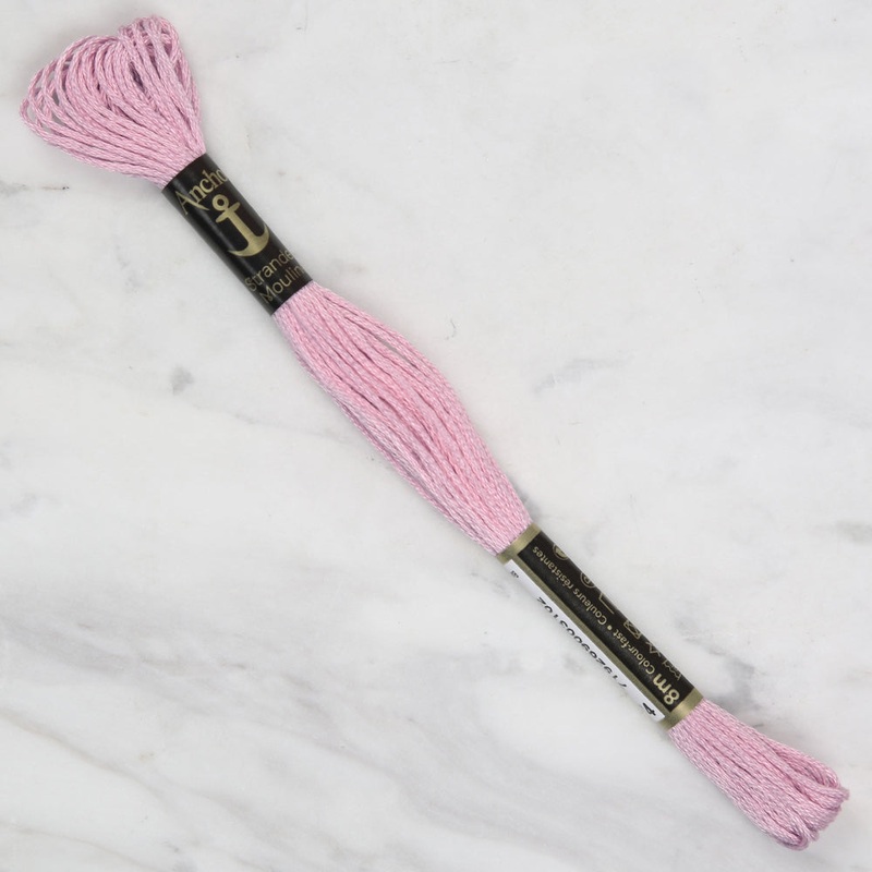 Anchor Stranded Mouline Embroidery Thread, 8m, Pink – 0074