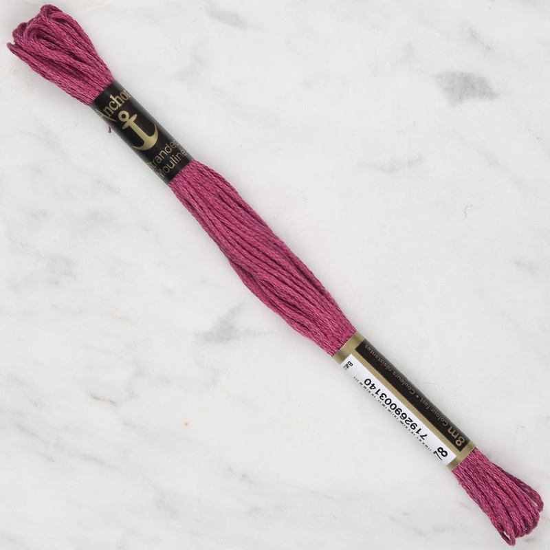 Anchor Stranded Mouline Embroidery Thread, 8m, Pink – 0078