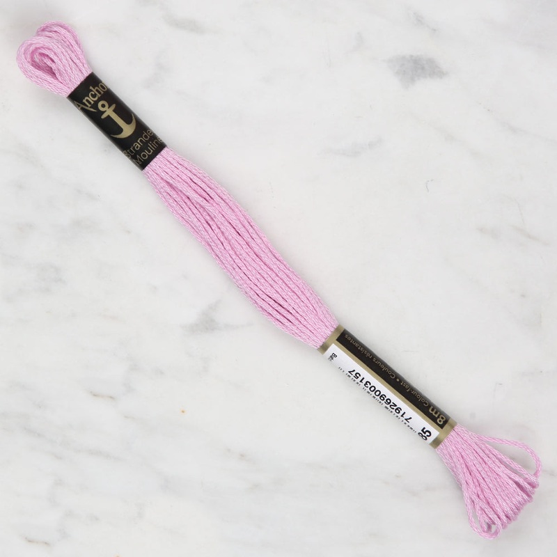 Anchor Stranded Mouline Embroidery Thread, 8m, Pink – 0085