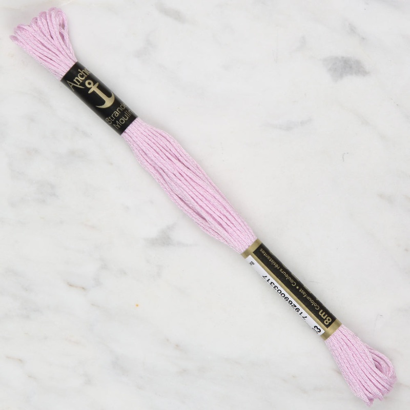Anchor Stranded Mouline Embroidery Thread, 8m, Pink – 0103