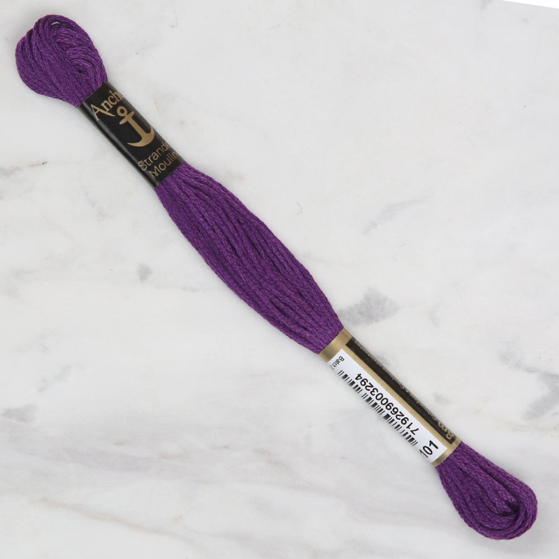 Anchor Stranded Mouline Embroidery Thread, 8m, Purple – 0101