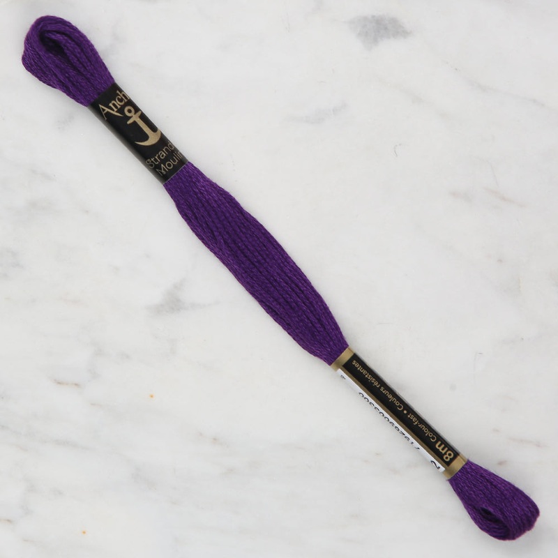 Anchor Stranded Mouline Embroidery Thread, 8m, Purple – 0102