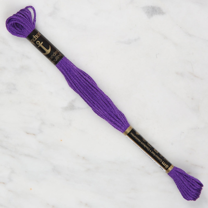 Anchor Stranded Mouline Embroidery Thread, 8m, Purple – 0112