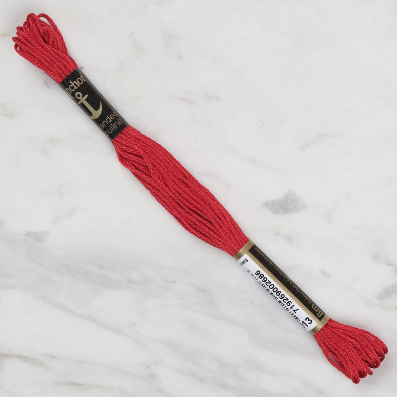 Anchor Stranded Mouline Embroidery Thread, 8m, Red – 0013