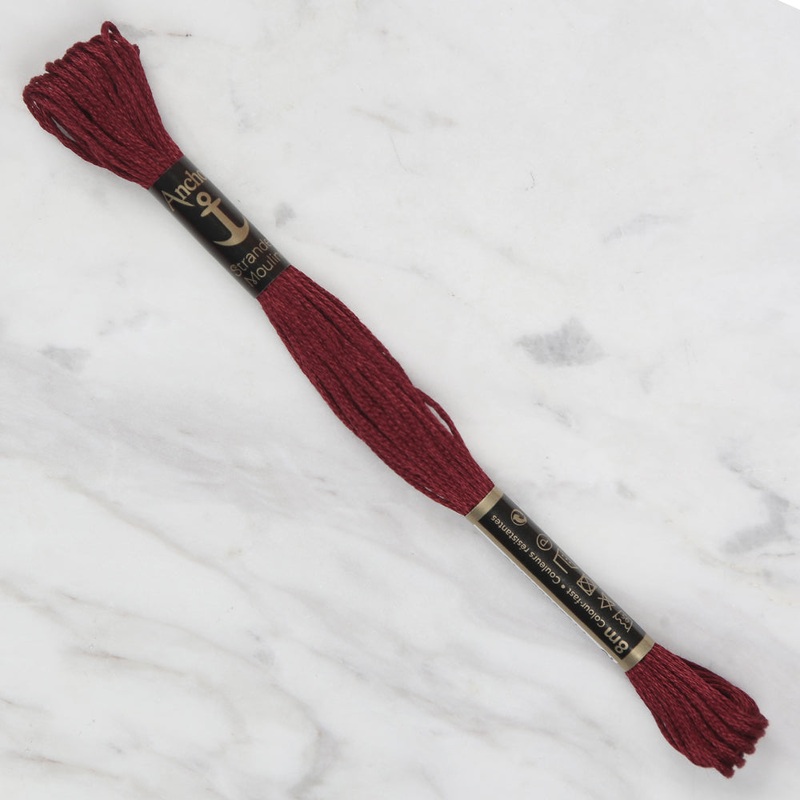 Anchor Stranded Mouline Embroidery Thread, 8m, Red – 0022