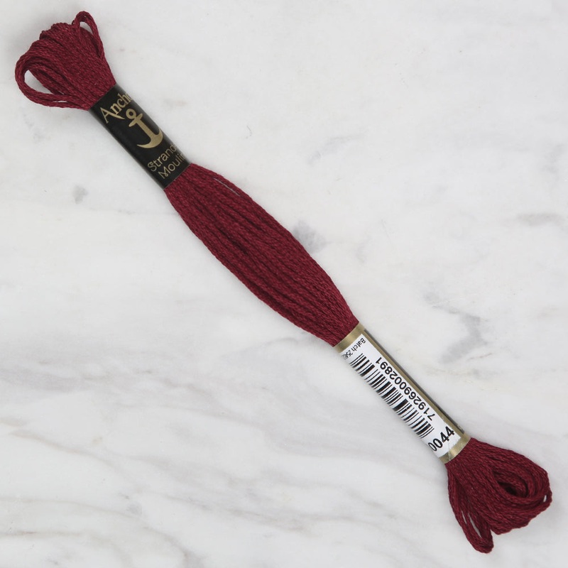 Anchor Stranded Mouline Embroidery Thread, 8m, Red – 0044