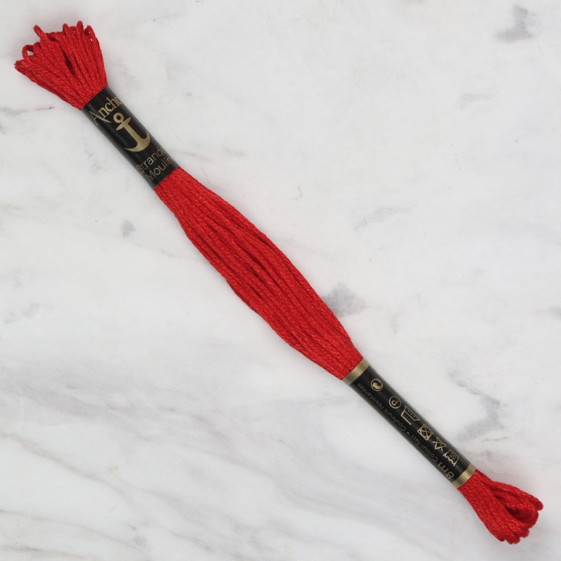 Anchor Stranded Mouline Embroidery Thread, 8m, Red – 0046