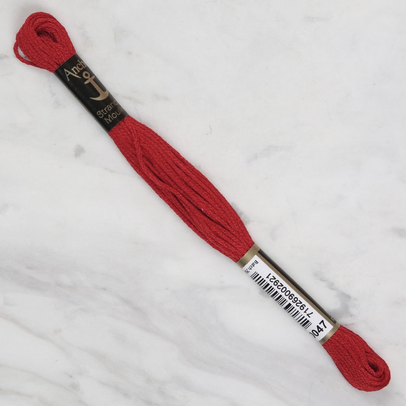 Anchor Stranded Mouline Embroidery Thread, 8m, Red – 0047