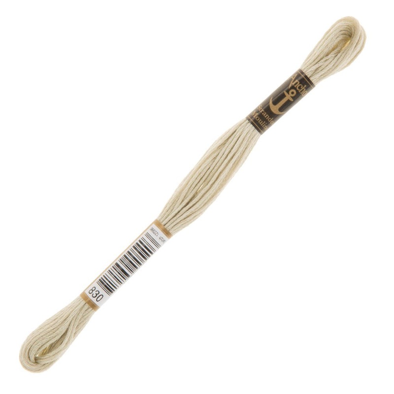 Anchor Stranded Mouline Embroidery Thread, 8m, Beige- 0830
