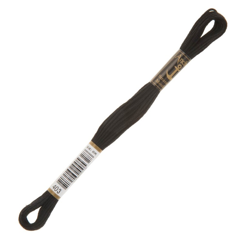 Anchor Stranded Mouline Embroidery Thread, 8m, Black – 0403