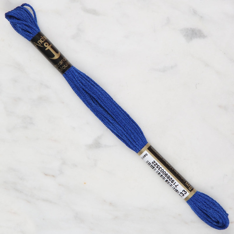 Anchor Stranded Mouline Embroidery Thread, 8m, Blue – 0133