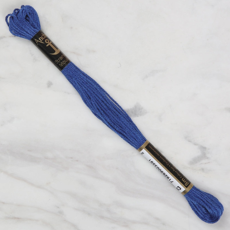 Anchor Stranded Mouline Embroidery Thread, 8m, Blue – 0143