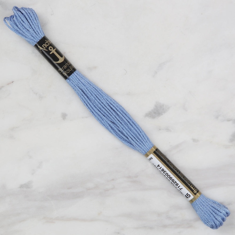 Anchor Stranded Mouline Embroidery Thread, 8m, Blue – 0145