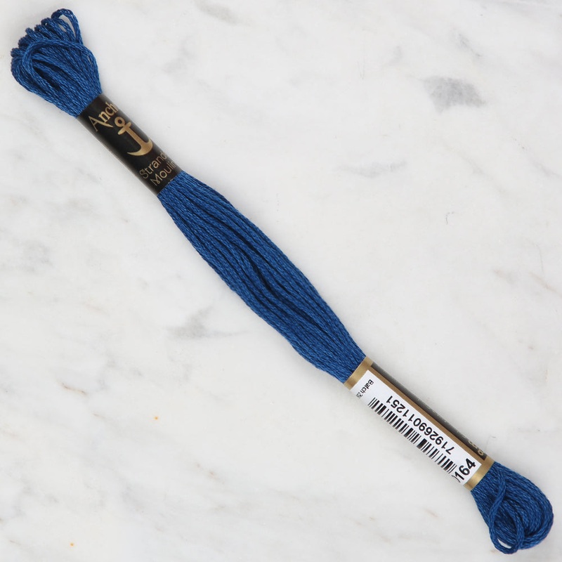 Anchor Stranded Mouline Embroidery Thread, 8m, Blue – 0164