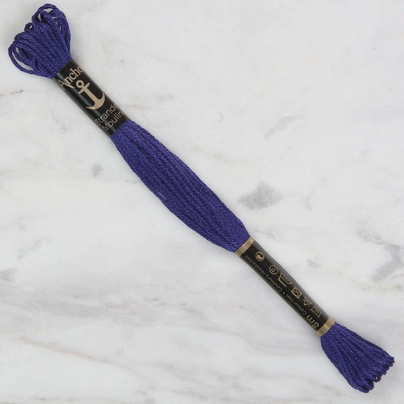 Anchor Stranded Mouline Embroidery Thread, 8m, Blue – 0178