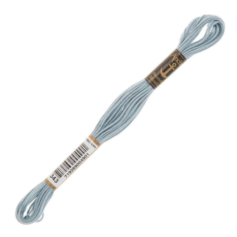 Anchor Stranded Mouline Embroidery Thread, 8m, Blue – 0343