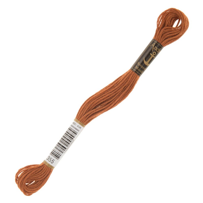 Anchor Stranded Mouline Embroidery Thread, 8m, Brown – 0355